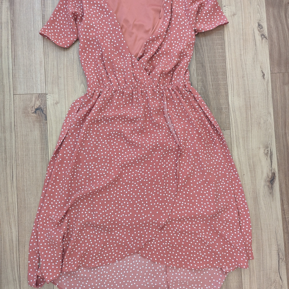 Sienna Sky High Low Dress in Pink and White